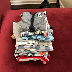 Sold! Baby boy Footie Pajamas 9 and 12 months